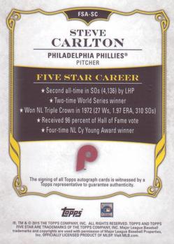 2015 Topps Five Star #FSA-SC Steve Carlton Back