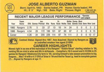 1987 Donruss #101 Jose Guzman Back