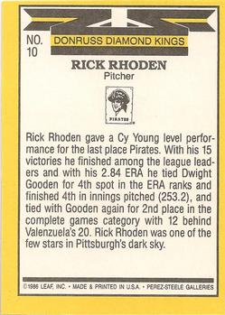 1987 Donruss #10 Rick Rhoden Back