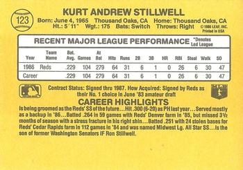 1987 Donruss #123 Kurt Stillwell Back