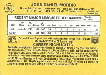 1987 Donruss #480 John Morris Back