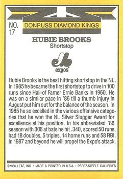 1987 Donruss #17 Hubie Brooks Back