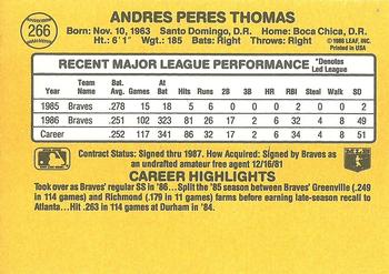 1987 Donruss #266 Andres Thomas Back