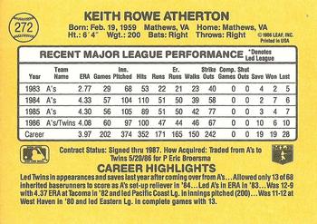 1987 Donruss #272 Keith Atherton Back