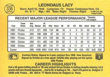 1987 Donruss #336 Lee Lacy Back
