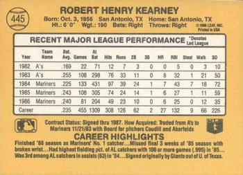1987 Donruss #445 Bob Kearney Back
