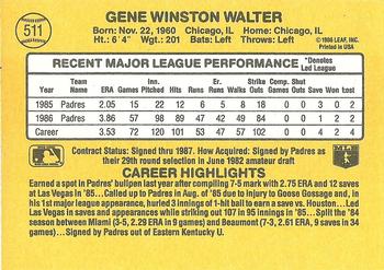 1987 Donruss #511 Gene Walter Back