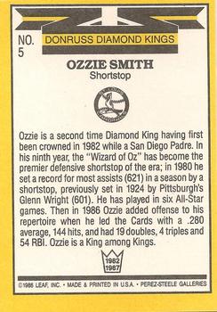 1987 Donruss #5 Ozzie Smith Back