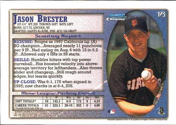 1998 Bowman Chrome #173 Jason Brester Back