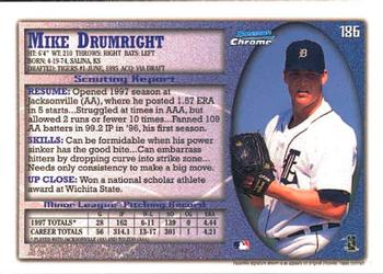1998 Bowman Chrome #186 Mike Drumright Back