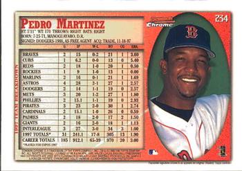 1998 Bowman Chrome #234 Pedro Martinez Back