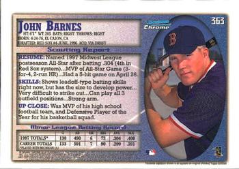 1998 Bowman Chrome #363 John Barnes Back