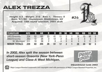 2003 Grandstand Lakeland Tigers #NNO Alex Trezza Back