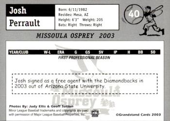2003 Grandstand Missoula Osprey #40 Josh Perrault Back