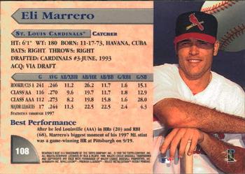 1998 Bowman's Best #108 Eli Marrero Back