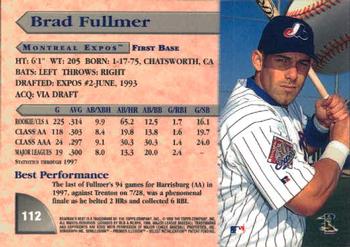 1998 Bowman's Best #112 Brad Fullmer Back