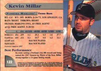 1998 Bowman's Best #122 Kevin Millar Back