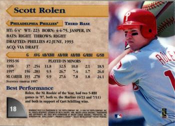 1998 Bowman's Best #18 Scott Rolen Back