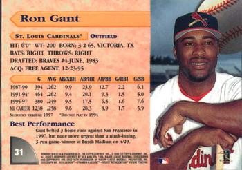 1998 Bowman's Best #31 Ron Gant Back