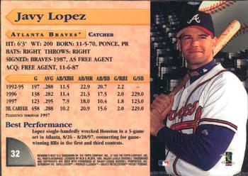 1998 Bowman's Best #32 Javy Lopez Back