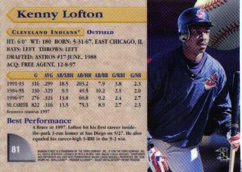 1998 Bowman's Best #81 Kenny Lofton Back