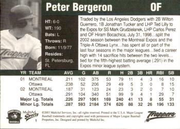 2003 MultiAd Edmonton Trappers #1 Peter Bergeron Back