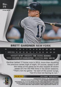 2015 Panini Prizm - Red Baseball Prizms #35 Brett Gardner Back