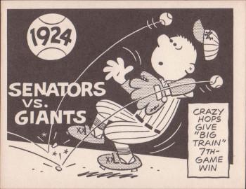 1967 Laughlin World Series #21 1924 Senators vs Giants Front