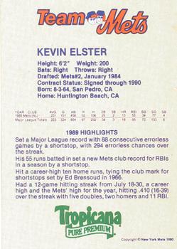 1990 Team Mets Club New York Mets  #NNO Kevin Elster Back