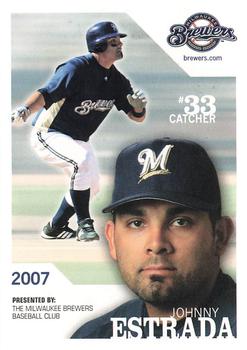 2007 Milwaukee Brewers Police #NNO Johnny Estrada Front