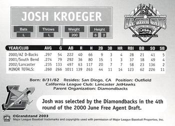 2003 Grandstand California-Carolina League All Stars #NNO Josh Kroeger Back