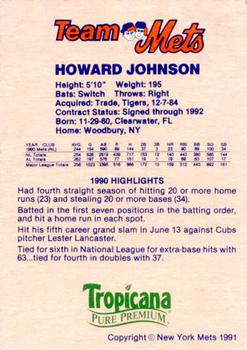 1991 New York Mets Team Mets Club #NNO Howard Johnson Back