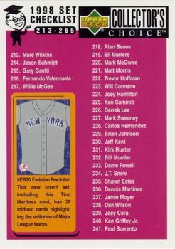 1998 Collector's Choice #23 Checklist: 213-265 Front