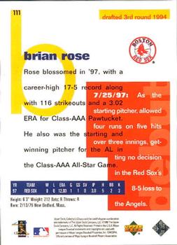 1998 Collector's Choice #111 Brian Rose Back