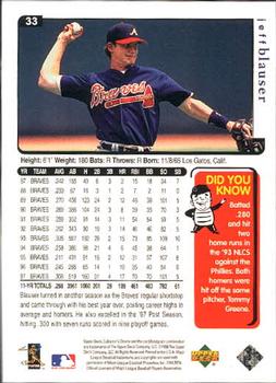 1998 Collector's Choice #33 Jeff Blauser Back