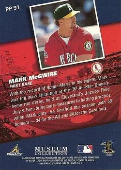 1998 Pinnacle - Museum Collection #PP91 Mark McGwire Back