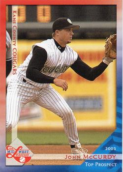 2003 Grandstand Midwest League Top Prospects #NNO John McCurdy Front