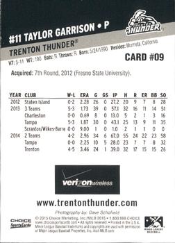 2015 Choice Trenton Thunder #09 Taylor Garrison Back