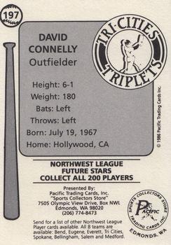 1986 Cramer Tri-Cities Triplets #197 David Connelly Back