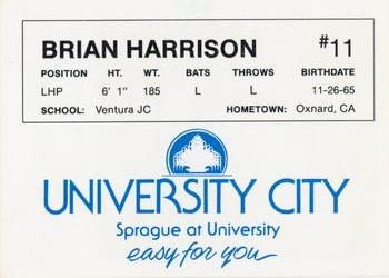 1986 University City Spokane Indians #NNO Brian Harrison Back