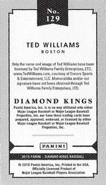 2015 Panini Diamond Kings - DK Minis #129 Ted Williams Back
