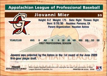 2009 Grandstand Appalachian League Top Prospects #NNO Jiovanni Mier Back