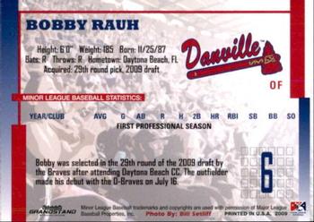 2009 Grandstand Danville Braves #NNO Bobby Rauh Back