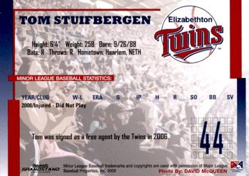 2009 Grandstand Elizabethton Twins #NNO Tom Stuifbergen Back