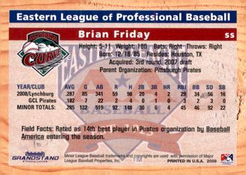 2009 Grandstand Eastern League Top Prospects #NNO Brian Friday Back