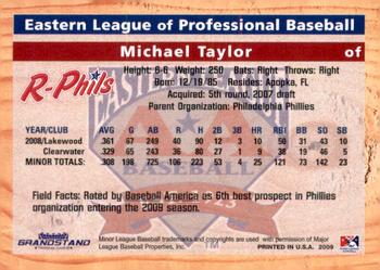 2009 Grandstand Eastern League Top Prospects #NNO Michael Taylor Back