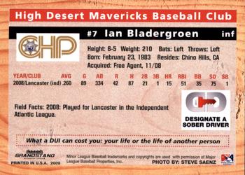 2009 Grandstand High Desert Mavericks #NNO Ian Bladergroen Back