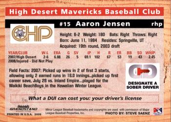 2009 Grandstand High Desert Mavericks #NNO Aaron Jensen Back