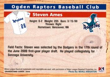 2009 Grandstand Ogden Raptors #NNO Steven Ames Back