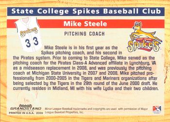 2009 Grandstand State College Spikes #NNO Mike Steele Back